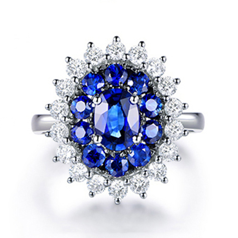 Anillo estilo princesa diana con zafiro joya chapada en oro mujer_voghion.com