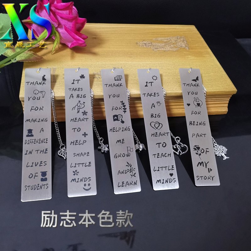 Suministro transfronterizo al por mayor inspirador metal acero inoxidable marcador Inglés carta marcador Sección del maestro letras marcador comercio exterior