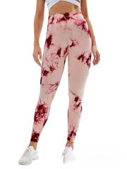 Cross-border European and American seamless high-waisted tie-dye outerwear yoga pants sports tight camping fitness knit wholesale