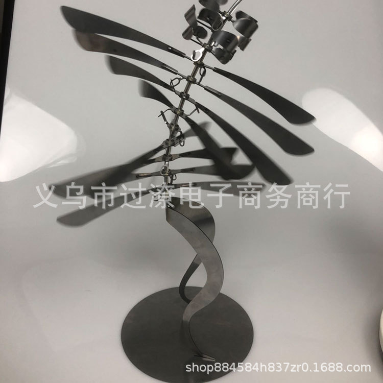 Cross-border New Products Stainless Steel Humanoid Kinetic Energy Sculpture Metal Paper People Windmill Outdoor Decoration Metal Crafts