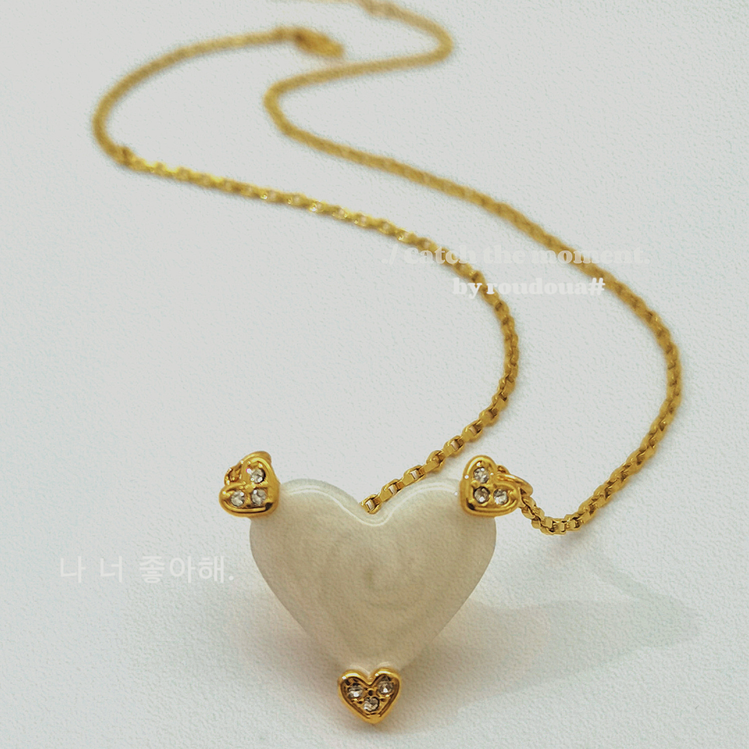 Elegant Heart Shape Copper Plating Inlay Zircon Pendant Necklace 1 Piece