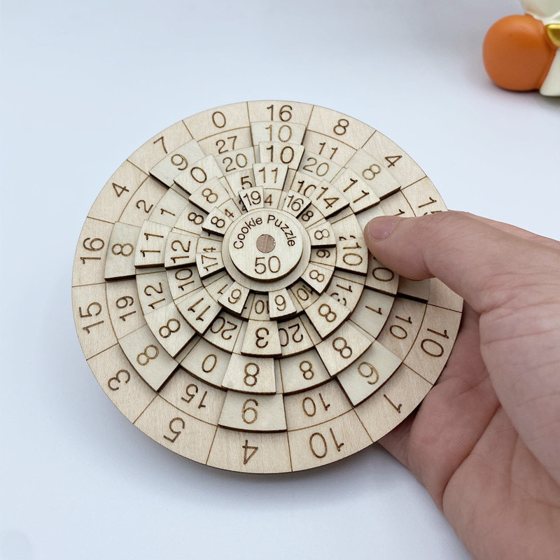 Cross-border hot-selling digital turntable children's puzzle game 50 digital focus training wooden thinking desktop game