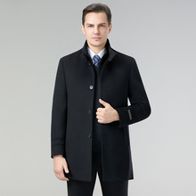 专柜正品男士水貂毛领双面羊毛大衣商务休闲中年爸爸保暖羽绒外套