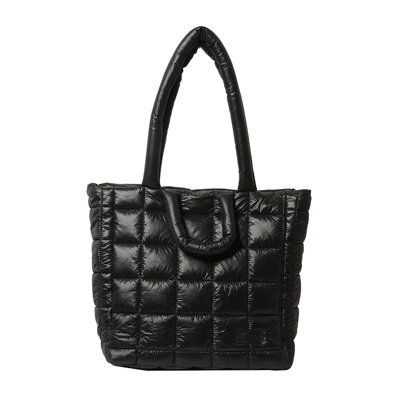 Fashionable capacious down jacket with diamond pattern, winter universal shoulder bag, one-shoulder bag