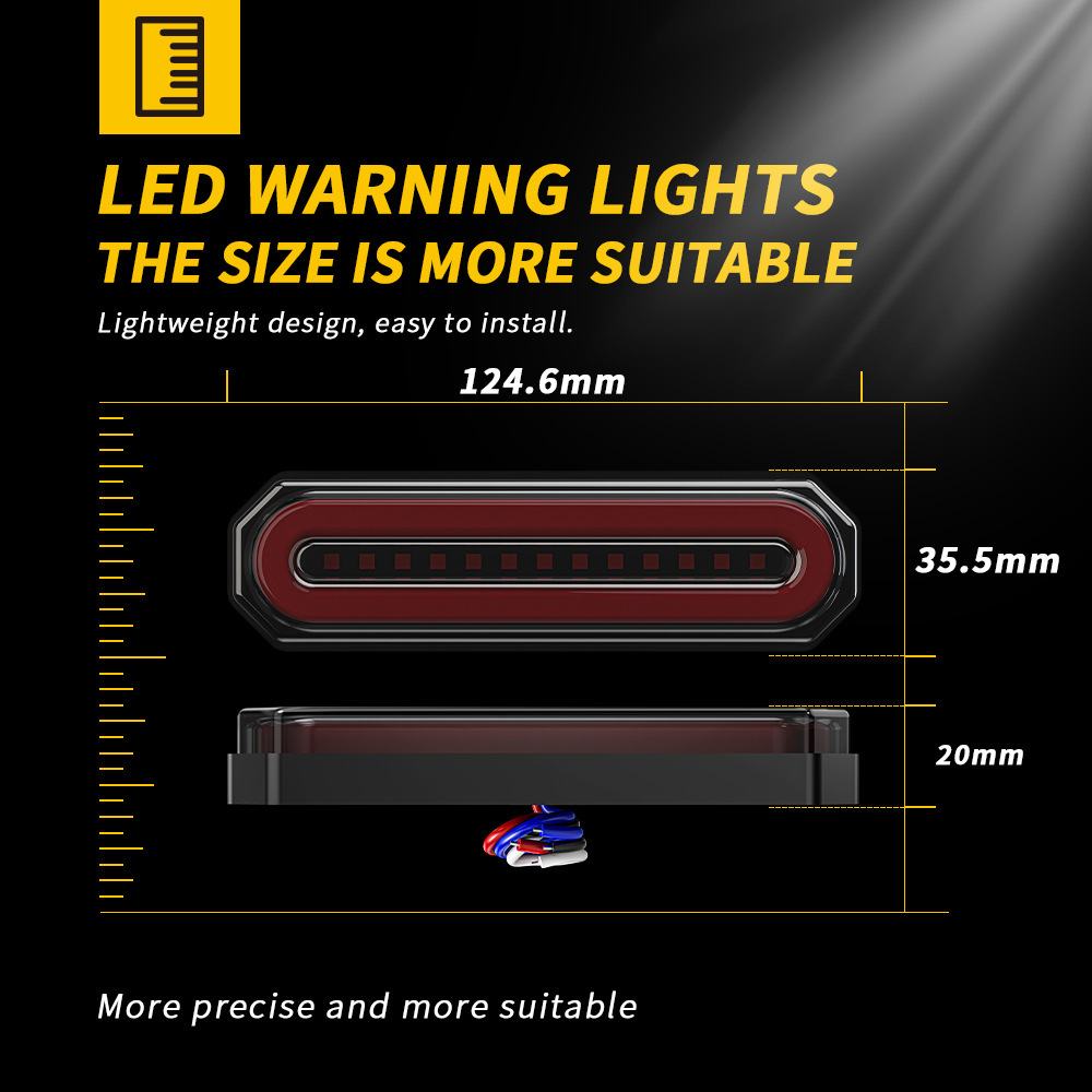 Truck 45LED long side light 12-24V burst flashing flowing water truck truck side warning light car tail light