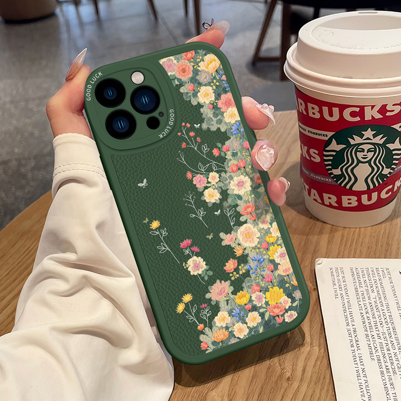 Floral iPhone 17 protective case, full coverage for iPhone 16 Pro Max, soft silicone anti-drop flower case for women Floral iPhone 17 protective case, full coverage for iPhone 16 Pro Max, soft silicone anti-drop flower case for women