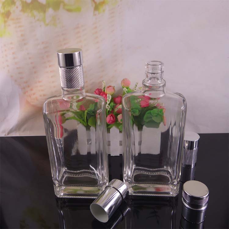 精白料500ml方酒瓶玻璃酒瓶自酿酒分装瓶白酒玻璃瓶空瓶丝印logo