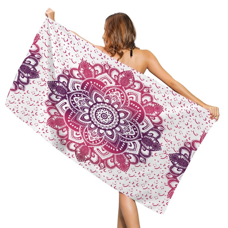 Bathroom Beach Towel Swimming Microfiber Soft Quick-drying Bohemian Flower Holiday Swimming Bath Towel Towel