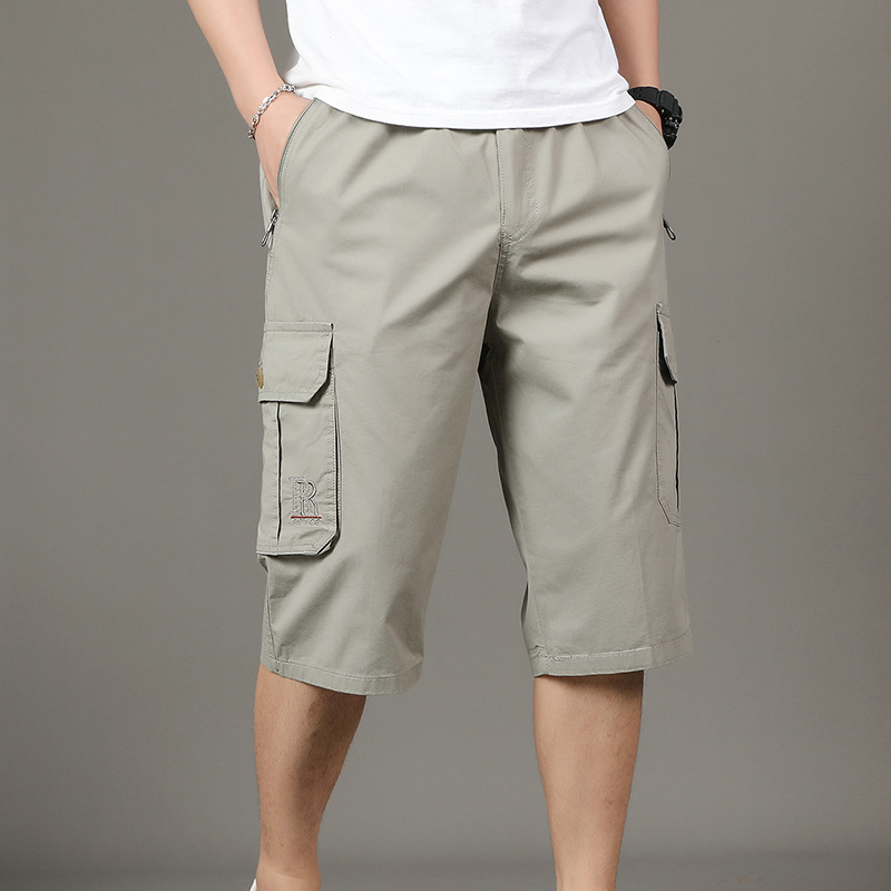 Summer New Youth Men's Casual Multi-Pocket Tooling Shorts Men's plus size Casual Pants Cross-Border Capri Pants