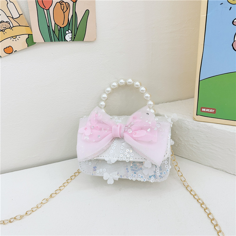 Bolsos de moda coreana para niños de perlas, bolsos de mano de perlas, bolsos de hombro para chicas lindas.