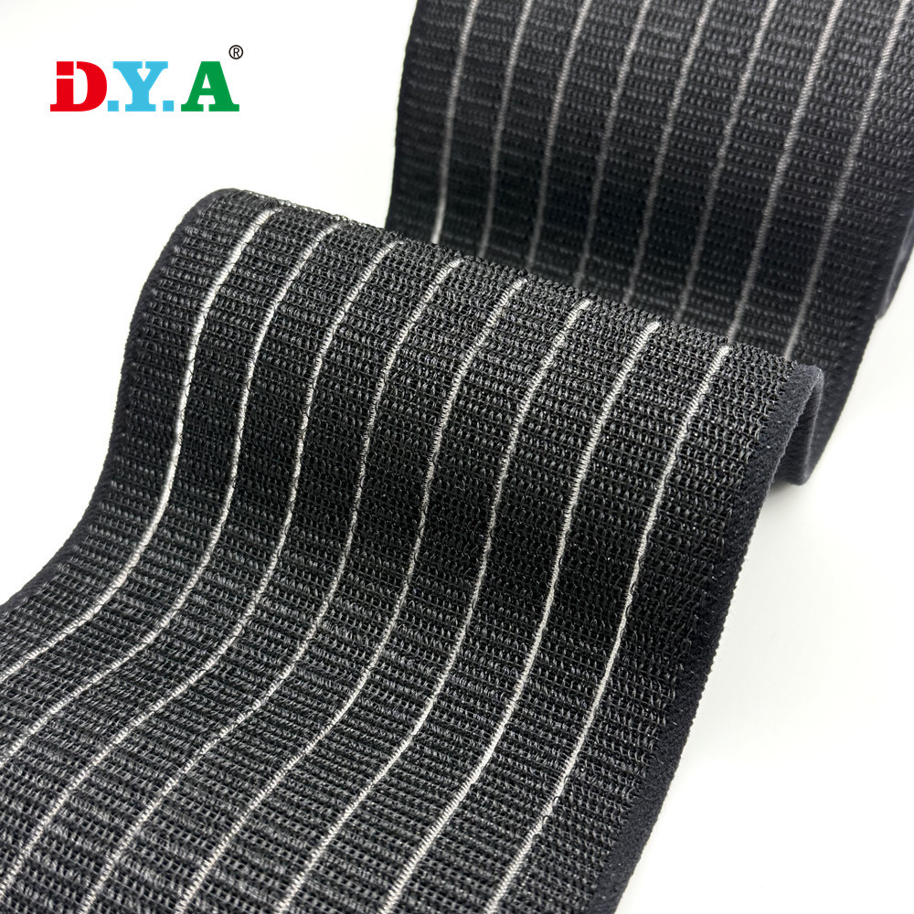 厂家定 制黑色123mm运动护具松紧带魔术贴松紧带拉毛鱼丝弹力带