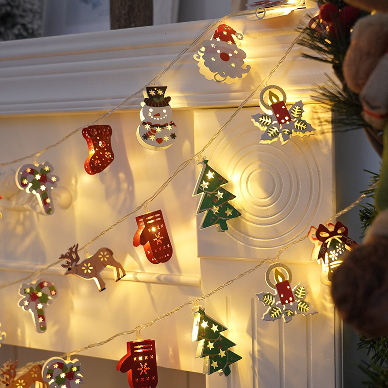 Papá Noel iluminación LED lámpara de color lámpara de Navidad hierro forjado lámpara de decoración de Navidad árbol de Navidad lámpara de cadena image 4