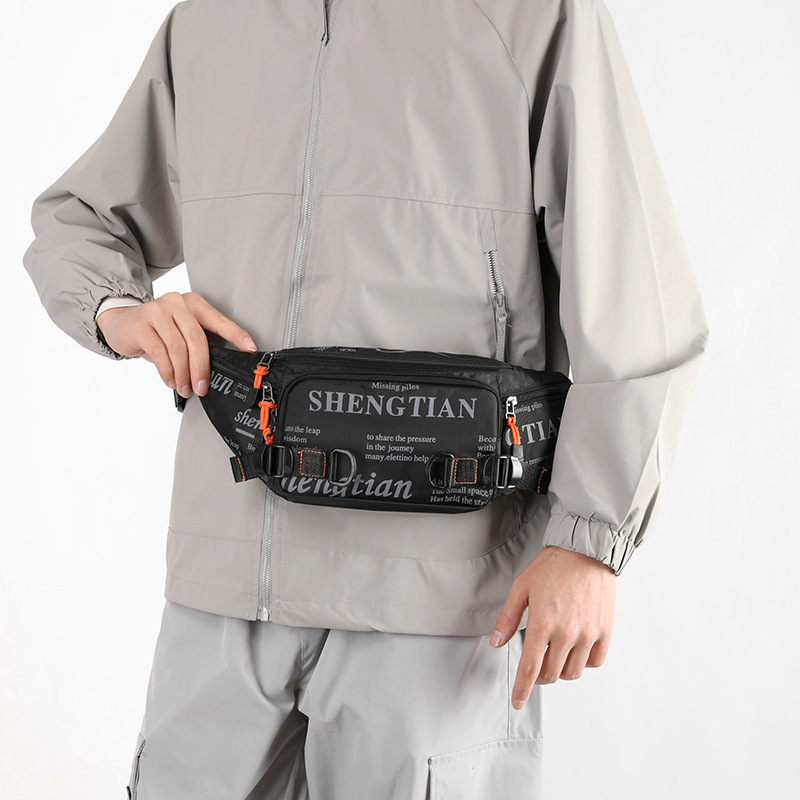 Bolso de pecho de moda para hombres y mujeres Bolso de mensajero de hombro de ocio callejero multifuncional al aire libre Riñonera deportiva de todo fósforo de nailon