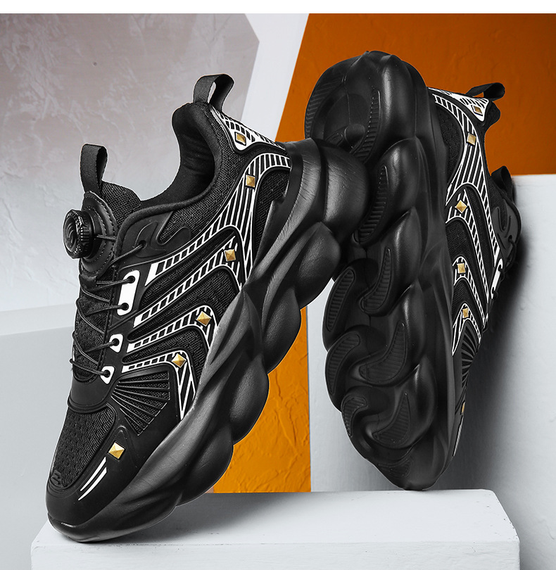 Sports new ultra light rubber running with rotating buttons fashionable and versatile casual shoes comfortable Outdoor  Trainers Sports Sneakers_voghion.com