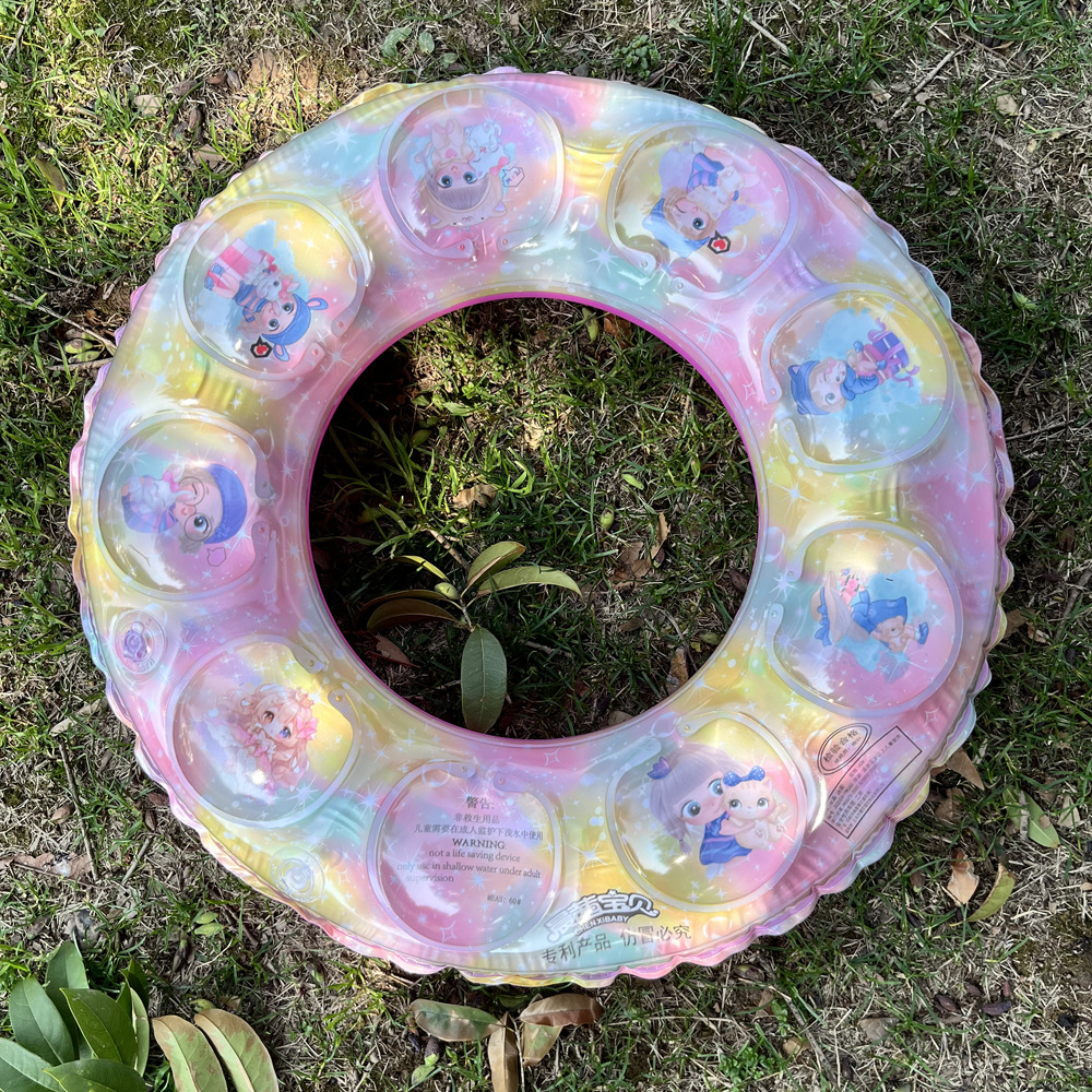 Anillo de natación para niños Anillo de natación de cristal de doble capa Dibujos animados engrosados Axilas para niños Anillo salvavidas Juguetes de agua Suministros de agua