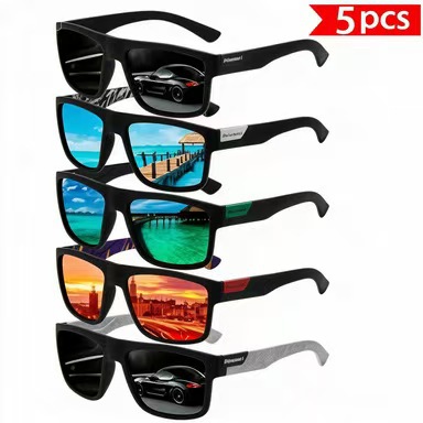 Cross-border best-selling men's sunglasses, outdoor sports cycling glasses, driving and fishing UV protection square frame sunglasses