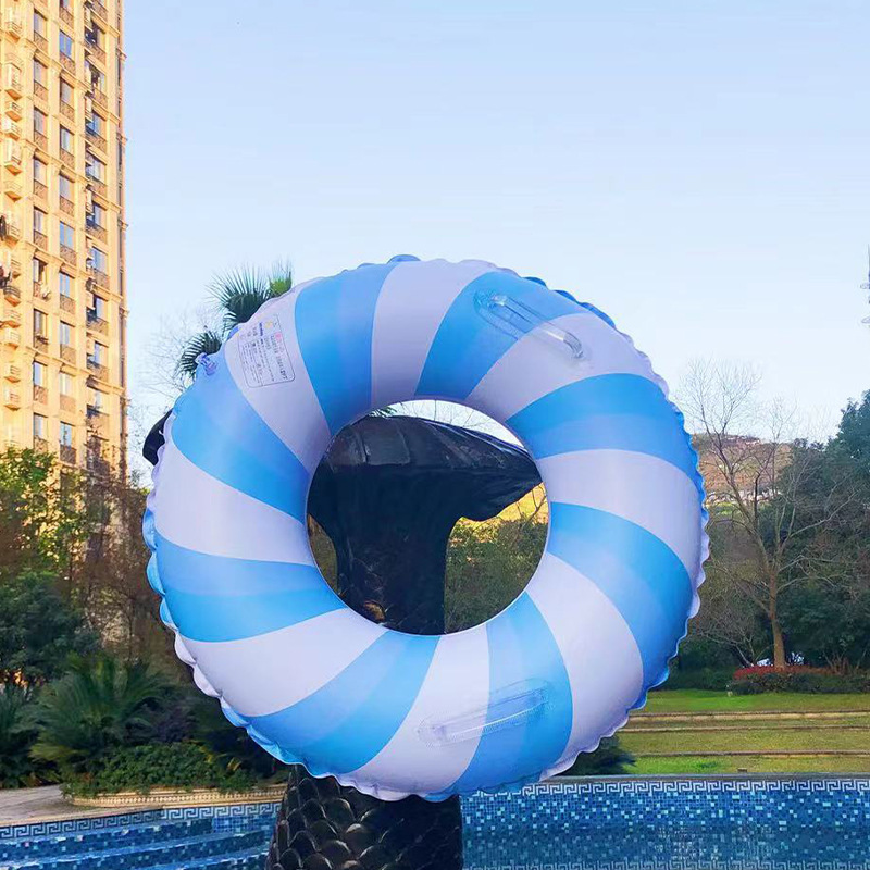 Anillo de natación para adultos y niños, anillo de natación infláble unisex grande, anillo de natación colorido a rayas retro