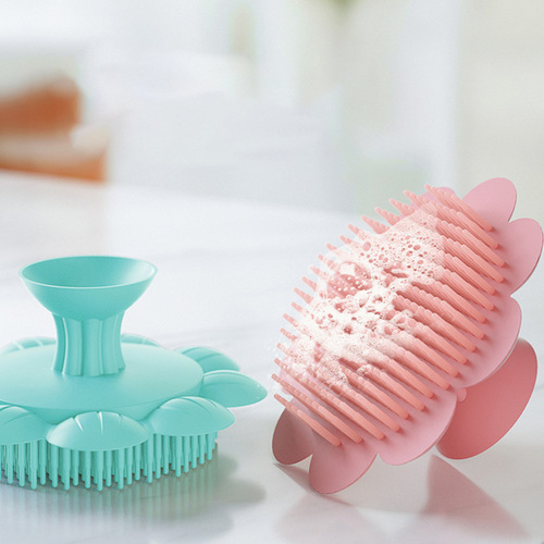 Baby Silicone Hair Shampoo Brush to Remove Hair Dirt Baby Bath Bath Brush Mud Child Bath Cotton Baby Shampoo Cross-border