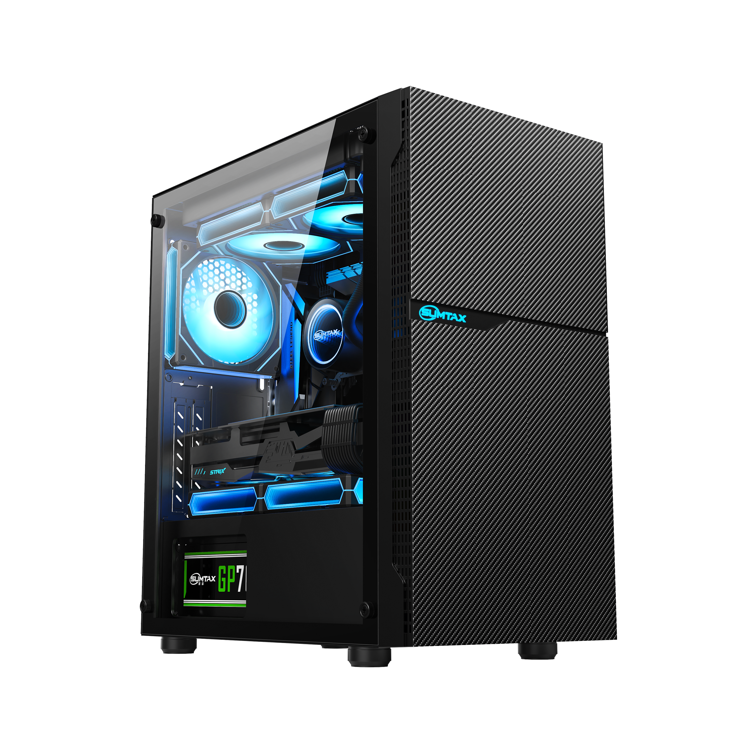 Корпус Sumtax/迅钛 Pingtouge M1 для компьютера, настольный игровой корпус с полной боковой прозрачной панелью, водяное охлаждение, корпус для материнской платы M-ATX