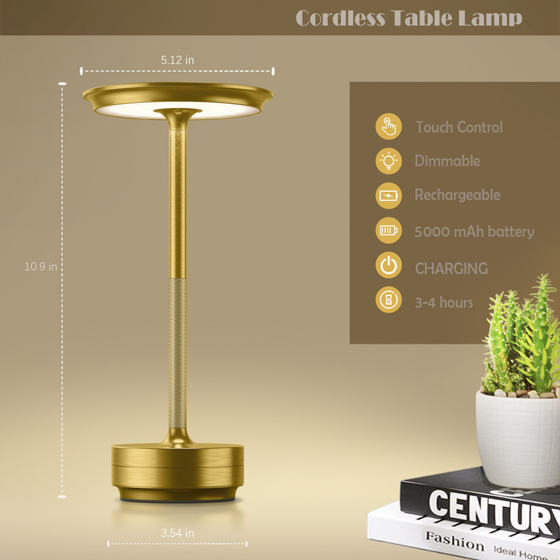 Smart Minimalist Touch-Controlled Decorative Table Lamp Bedside Night Light Ufo-Shaped Rechargeable Hotel Restaurant High-End Ambiance Light