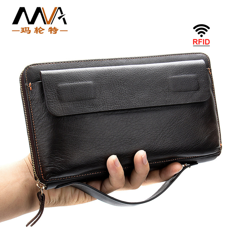 Malunte Leather Bag Men's Soft Leather Men's Clutch Bag Business Genuine Leather Wallet Long Access Card Bag Large Handbag for Men Malunte Leather Bag Men's Soft Leather Men's Clutch Bag Business Genuine Leather Wallet Long Access Card Bag Large Handbag for Men