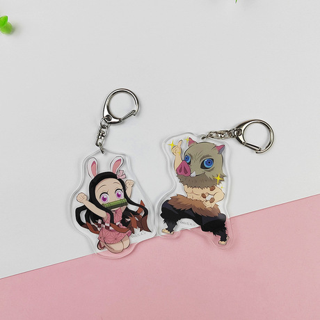 Cartoon Keychains Demon Slayer Cartoon Acrylic Keychain Standee Small Pendant An