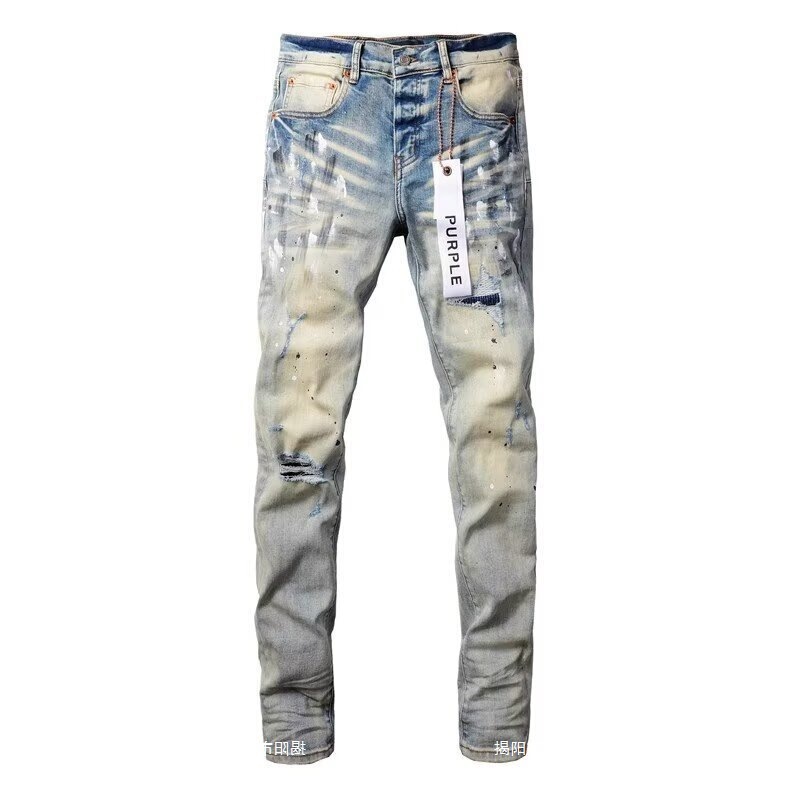 European and American Street Designer American Retro Trendy Hip-Hop Cool Drip Slim Fit Stretch Skinny Straight-Leg Jeans