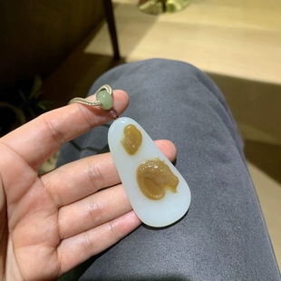 Jin Yu Tang Xinjiang Hetian jade and the end material suede jade all wishful texture fine sugar white clear clever carving zodiac
