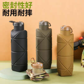新款大容量硅胶水瓶Water bottle户外便携运动水壶防摔折叠杯子