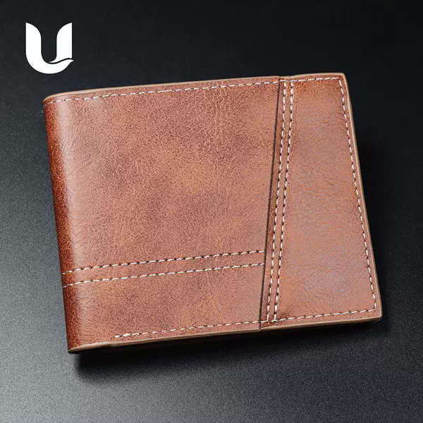 New men's wallet, a stylish and sophisticated short wallet with a retro design, featuring multiple card slots and a coin pocket