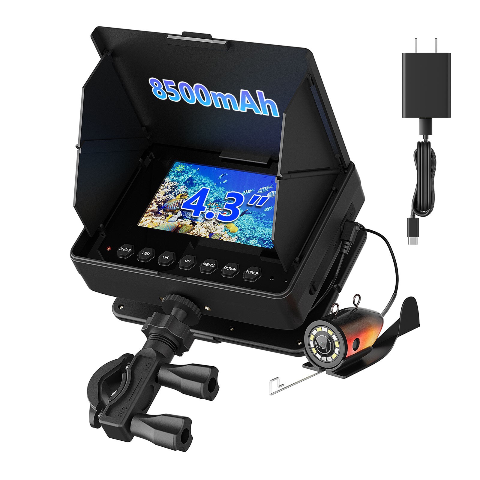 Ultra Hd Smart Visual Anchor Fish Underwater Fishing Fish Finder 4.3inch Monitors Recordable Camera