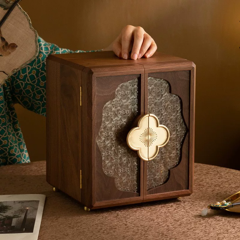  Wooden storage system, high-end sophisticated storage box, retro jewelry, Chinese style, Birthday gift