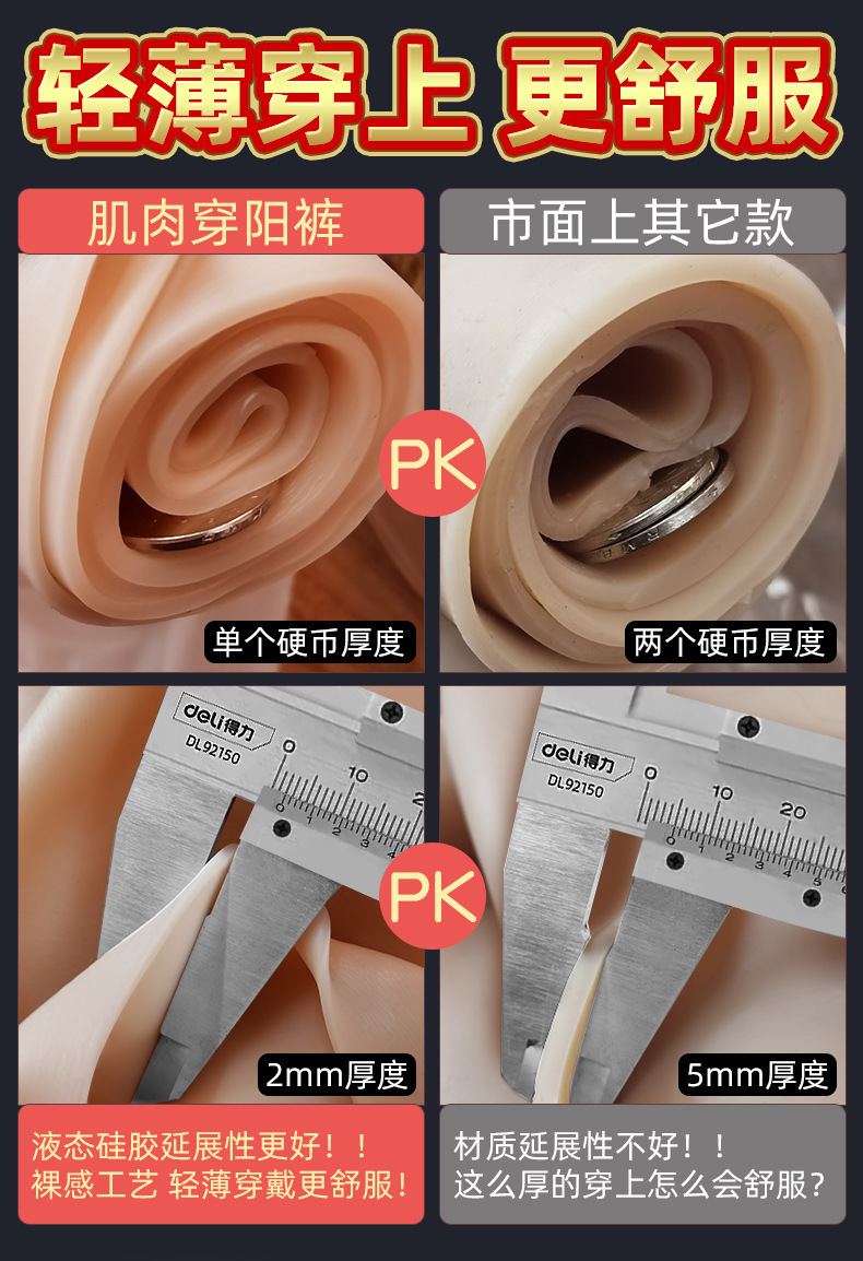Wearable Hollow Silicone Dildo Pants for Adults — detail image 9