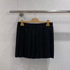 南油女装M家25夏季新款减龄百搭刺绣字母显瘦百褶裙半身裙 女