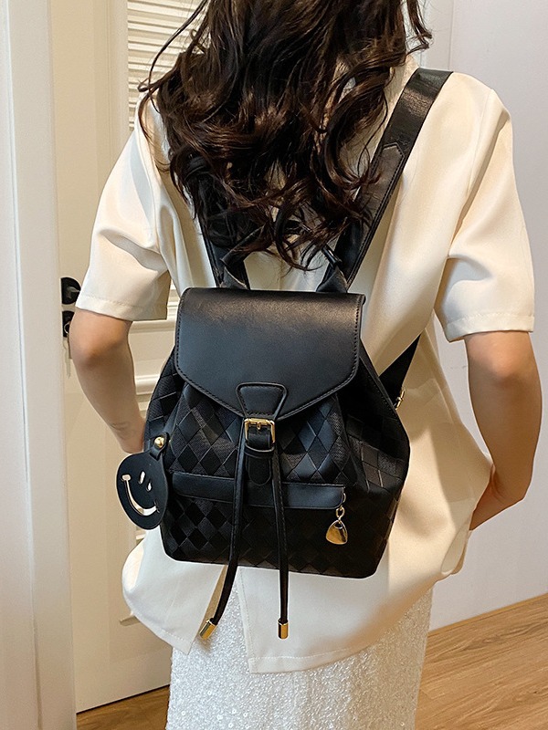 Mochila para mujeres 2024 nueva moda coreana mochila de estilo de oficina de viaje pequeño patrón de cuadrícula bolso ligero