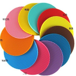 Food Grade N03 Candy Thickeneded Silicone Placemat Insulated Honeycomb Mat Heat-Proof Coaster Round Honeycomb Silicone Placemat