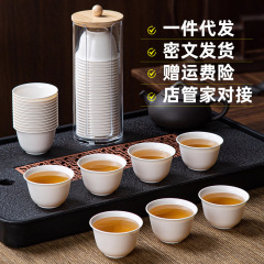 一件代发稻壳一次性功夫茶杯加厚家用待客杯高档耐高温小号茶杯