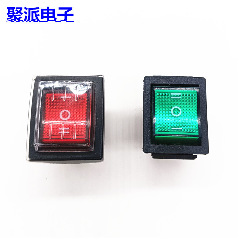 批发KCD4-船型开关25*31六脚三档带灯防水船型开关 带防水帽