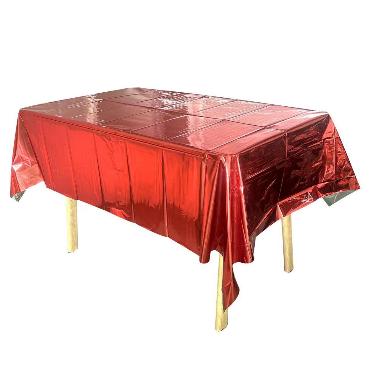 Película de aluminio desechable mantel oro rosa monocromática luz PET color sólido papel de aluminio mantel decoración del partido suministros al por mayor