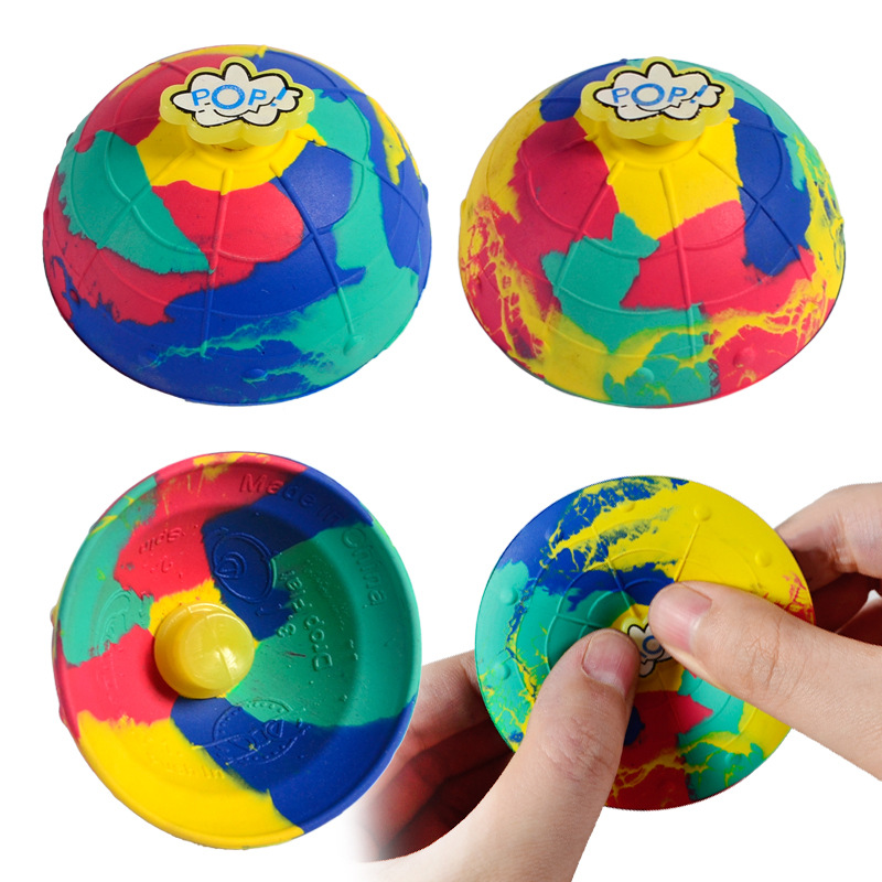 Camouflage bounce Bowl creative outdoor sports children's decompression toys rubber toys cross-border half bounce ball wholesale