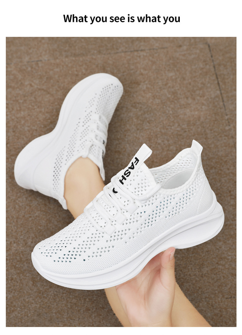 Women's Breathable Mesh Fashion Casual White Summer Versatile Sneakers Soft Sole Lightweight Running Shoes For Women_vogvips.com