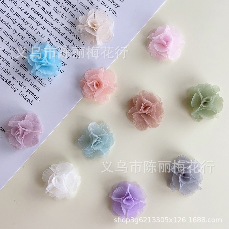 한국 DIY 헤어 액세서리 거즈 꽃 현아 김 액세서리 쉬폰 꽃 의류 신발과 모자 액세서리 미니 입체 패브릭 꽃
