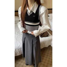 潮ins毛衣春秋新款2025学院风秋装短款上衣马甲背心针织衫外搭