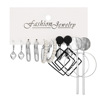 Metal retro earrings, set