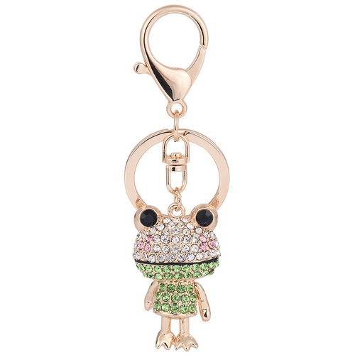 Exquisite frog series car bag diamond keychain cute frog creative metal keychain manufacturer wholesale