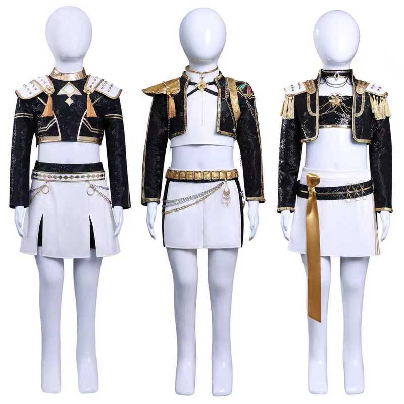 新丝璐跨境韩流K-POP猎魔女团服米拉佐依鲁米黑皮儿童款cosplay服|undefined