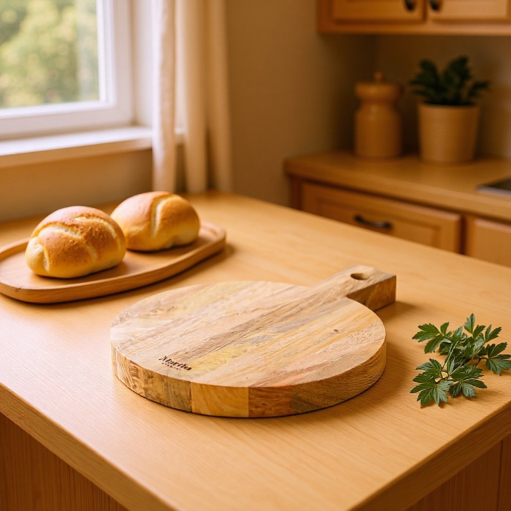 芒果木菜板家用砧板木质牛排披萨板烘培烧烤盘带把手面包托盘