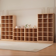 松木柜子收纳柜组合方格柜落地靠墙陈列架日式储物架格子柜置物架