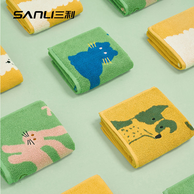 三利毛巾新款色織卡通毛巾情侶成人面巾洗臉大毛巾提花洗臉巾批發