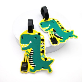 New wholesale cartoon dinosaur luggage tag accessories luggage case checked luggage anti-lost tag travel essential